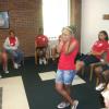 The girls in a fun activity after Nichole Miller explained the debutante program.