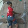 The kids enjoyed rock climbing at the Marshall University Recreation Center.