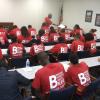 Students took a quiz on the history of Huntington High School.