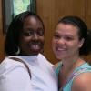 B4 volunteer Da'Neisha Garrett and a B4 student smile for the camera.