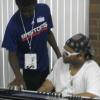 Eight students volunteered to play a different beat on the keyboard.
