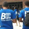 Kids leave the rec center to conclude the second and final day of the program.