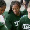 Nevaeh Cooper, center, and her team look to shine in team building competition.